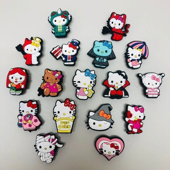 CROCS Accessories - 17pc Hello Kitty Shoe Charms for Crocs Multiple Styles Costumes Cute Adorable